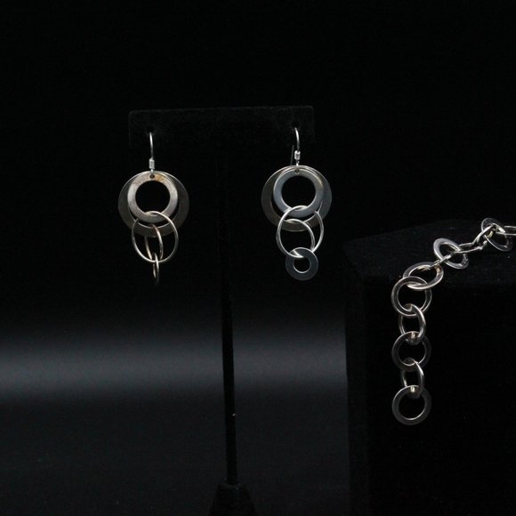 STERLING SILVER CA CANADA CIRCULAR NECKLACE SET - Picture 9 of 12